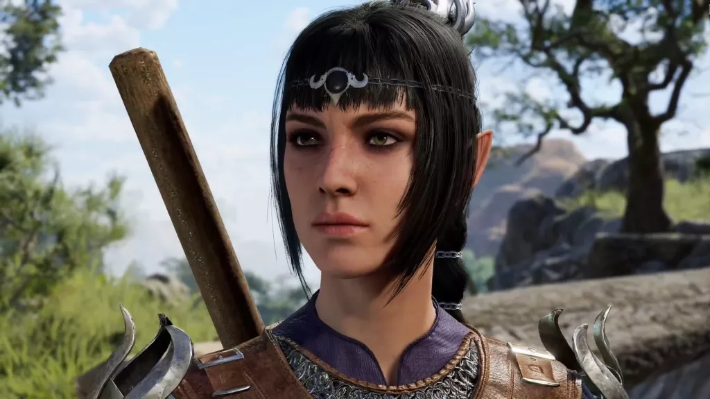 Close up image of female character